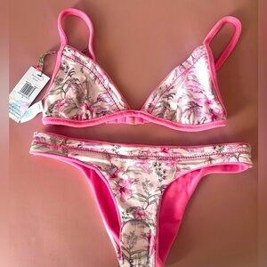 💥TRENDING LoveShackFancy Pink and Floral Bikini Set 🤩